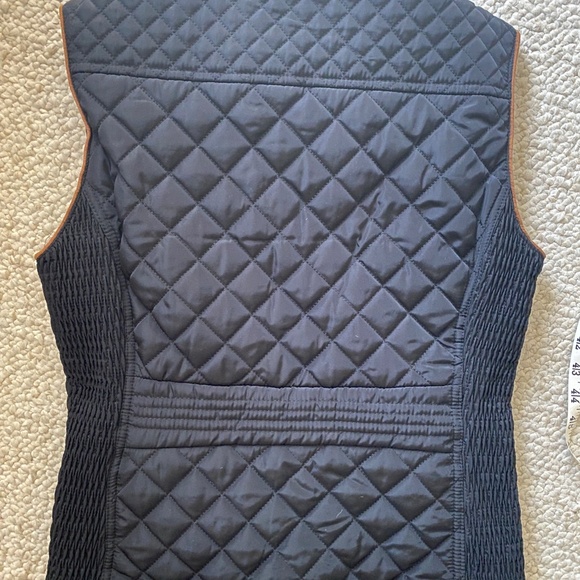 Black Quilted Vest with Tan Trim - Picture 12 of 13